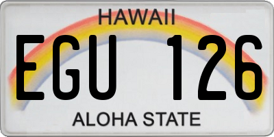 HI license plate EGU126