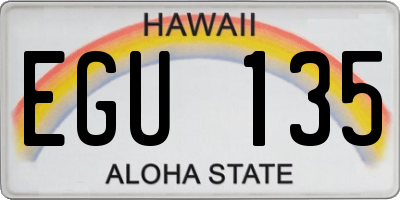 HI license plate EGU135