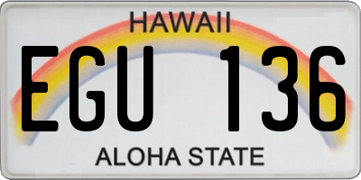 HI license plate EGU136