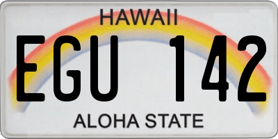 HI license plate EGU142