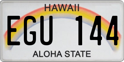 HI license plate EGU144