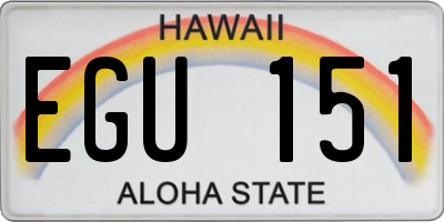 HI license plate EGU151