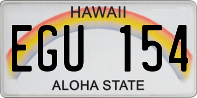 HI license plate EGU154