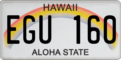 HI license plate EGU160