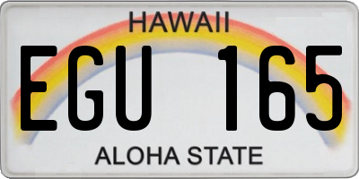 HI license plate EGU165