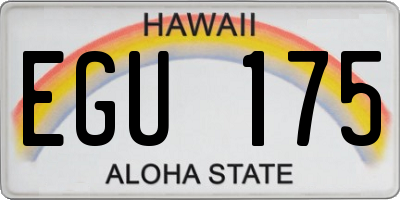HI license plate EGU175
