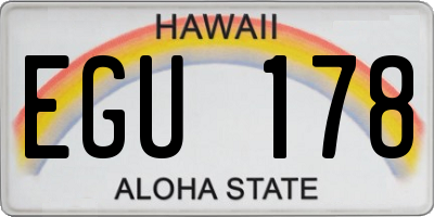 HI license plate EGU178
