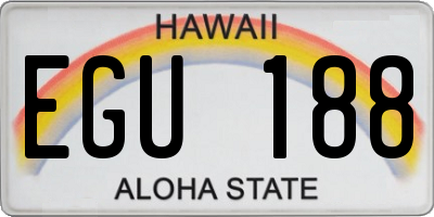 HI license plate EGU188