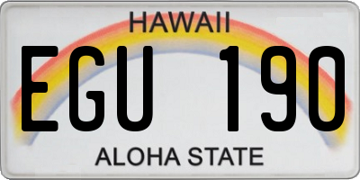HI license plate EGU190