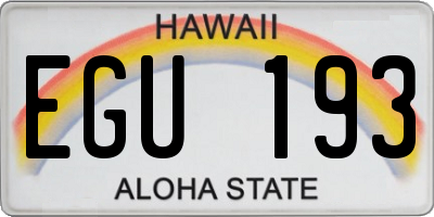 HI license plate EGU193