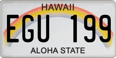 HI license plate EGU199