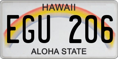 HI license plate EGU206