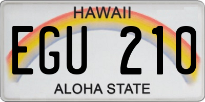 HI license plate EGU210