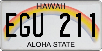 HI license plate EGU211