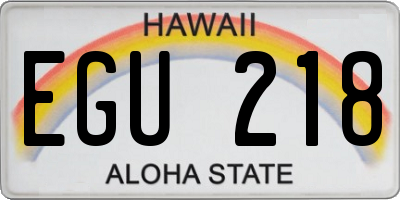 HI license plate EGU218