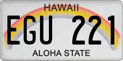 HI license plate EGU221