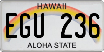 HI license plate EGU236