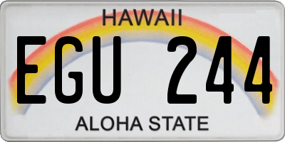 HI license plate EGU244