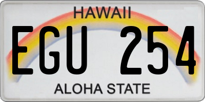 HI license plate EGU254