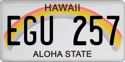 HI license plate EGU257