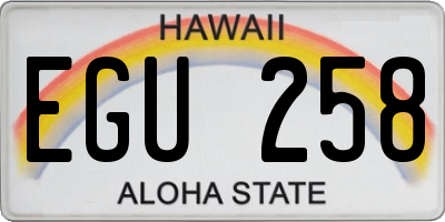 HI license plate EGU258