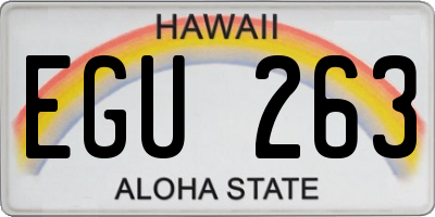 HI license plate EGU263
