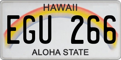HI license plate EGU266