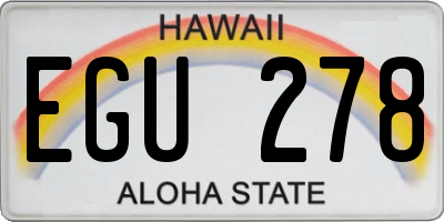 HI license plate EGU278
