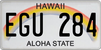 HI license plate EGU284