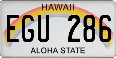 HI license plate EGU286