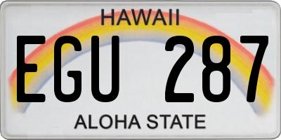 HI license plate EGU287