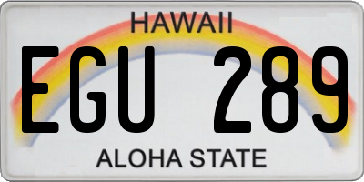 HI license plate EGU289