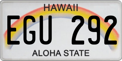 HI license plate EGU292