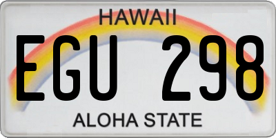 HI license plate EGU298