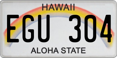 HI license plate EGU304