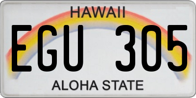 HI license plate EGU305