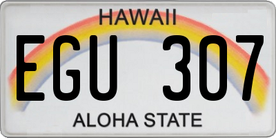 HI license plate EGU307
