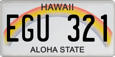 HI license plate EGU321