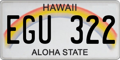 HI license plate EGU322
