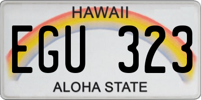 HI license plate EGU323