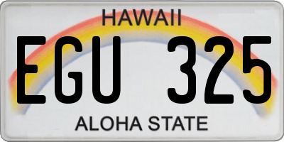 HI license plate EGU325