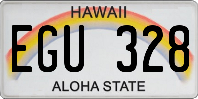 HI license plate EGU328