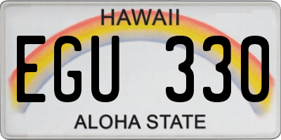 HI license plate EGU330