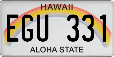 HI license plate EGU331
