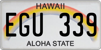 HI license plate EGU339