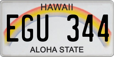 HI license plate EGU344