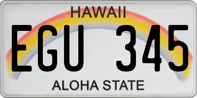 HI license plate EGU345
