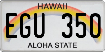 HI license plate EGU350