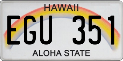 HI license plate EGU351