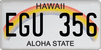 HI license plate EGU356